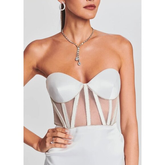 retrofete Ludlow Strapless Corset Mini Dress White Womens Size XS - Picture 5 of 13